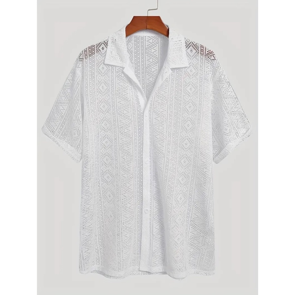 BNWT Isabelle LaRue White Lace Knit Button Up Shirt - Size Medium and Large